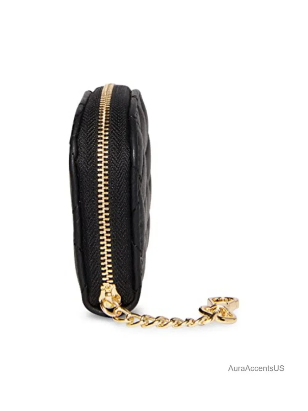 Dome Zipper Pouch with Detachable Chain Strap and Card Slots